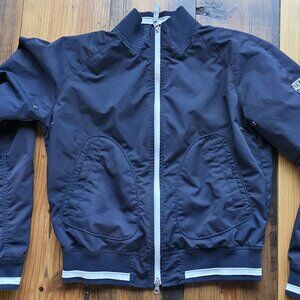 Armani Jeans  Vintage Windbreaker Jacket Black/  Mesh Lined Size Large